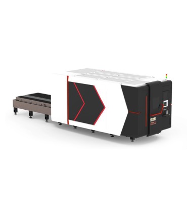Laser cu fibră optică pentru tăierea tablelor metalice cu masă schimbabilă închisă 1500W