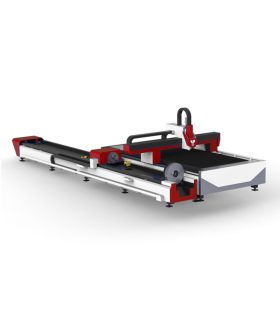 Laser Fiber Combo för plåtbearbetning med vridbord för rör och profiler