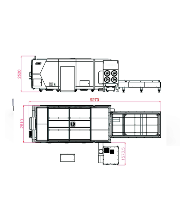 Vláknový laser pro řezání plechů s výměnným stolem uzavřený 3000W